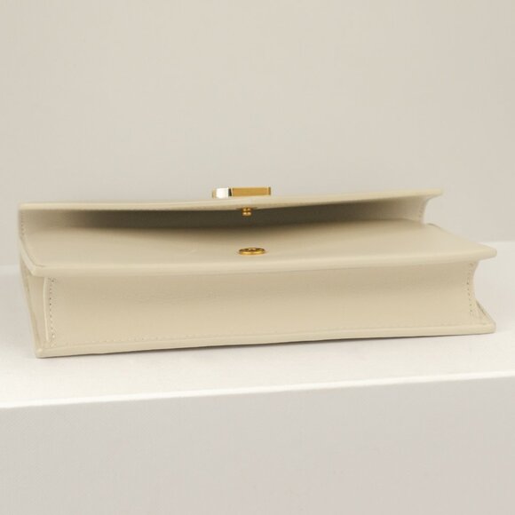 YSL Saint Laurent Envelope Leather Wallet on Chain, Crossbody/Clutch, White - Picture 10 of 13